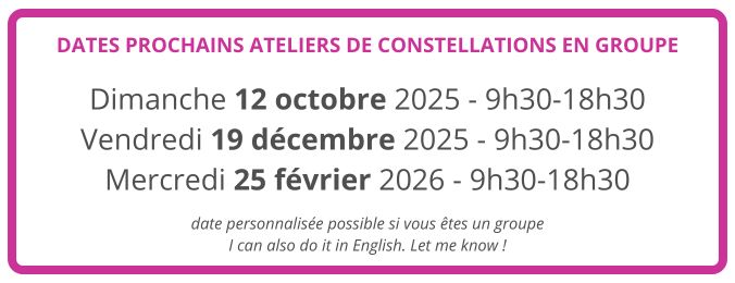 date des constellations de groupe : 12 octobre, 19 décembre, 25 février